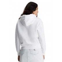 CALVIN KLEIN JEANS CK EMBROIDERY HOODIE ΜΠΛΟΥΖΑ ΦΟΥΤΕΡ ΓΥΝΑΙΚΕΙΑ WHITE