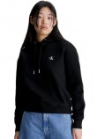 CALVIN KLEIN JEANS CK EMBROIDERY HOODIE ΜΠΛΟΥΖΑ ΦΟΥΤΕΡ ΓΥΝΑΙΚΕΙΑ BLACK