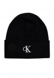CALVIN KLEIN FINE RIB BEANIE ΣΚΟΥΦΟΣ ΑΝΔΡΙΚΟΣ BLACK