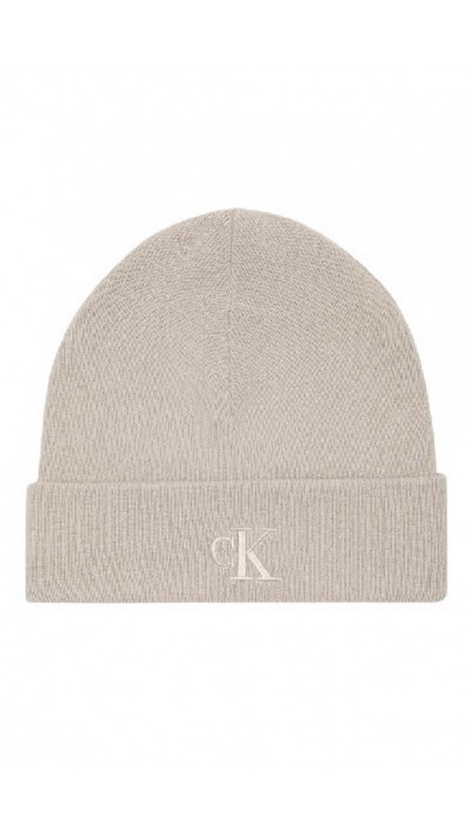 CALVIN KLEIN FINE RIB BEANIE ΣΚΟΥΦΟΣ ΑΝΔΡΙΚΟΣ TAUPE