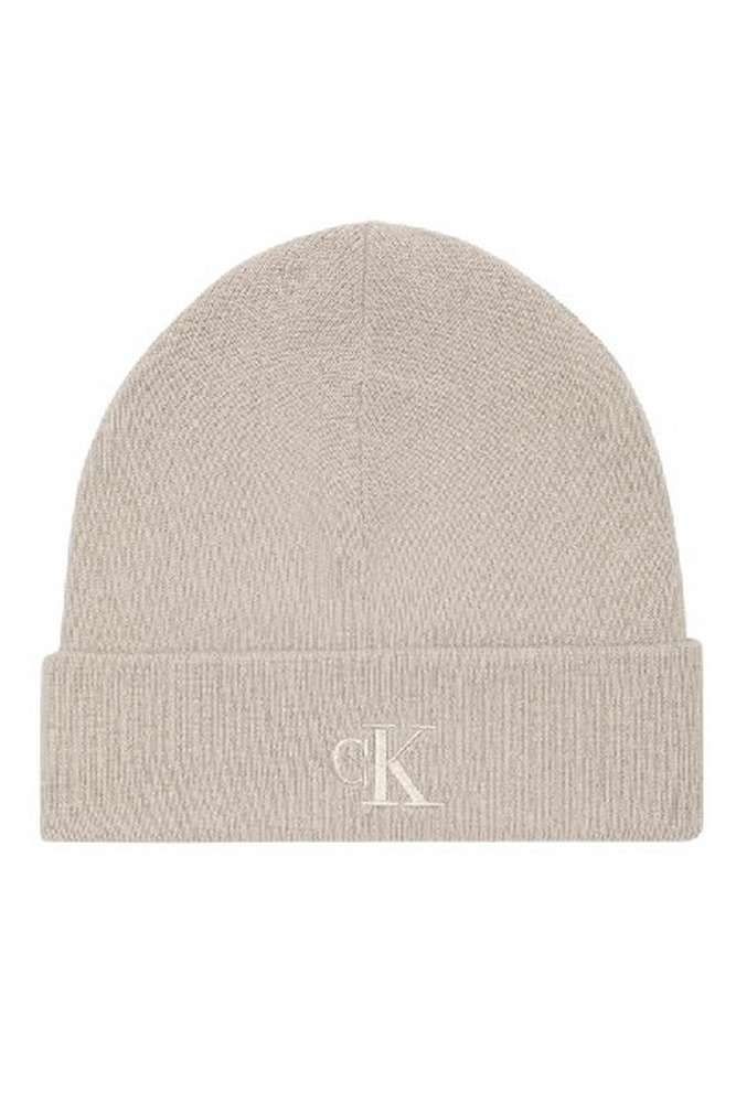 CALVIN KLEIN FINE RIB BEANIE ΣΚΟΥΦΟΣ ΑΝΔΡΙΚΟΣ TAUPE