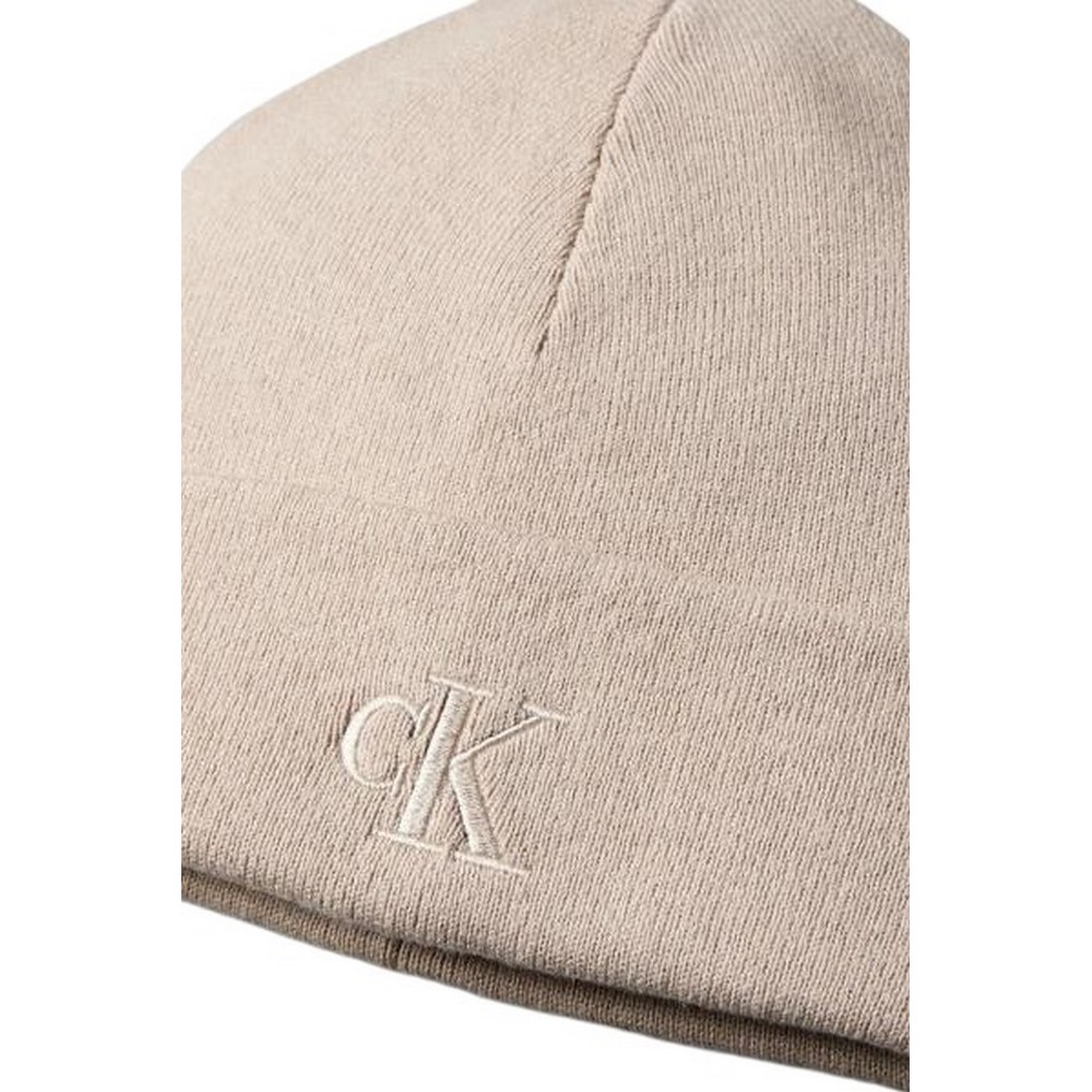 CALVIN KLEIN FINE RIB BEANIE ΣΚΟΥΦΟΣ ΑΝΔΡΙΚΟΣ TAUPE