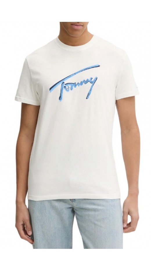 TOMMY JEANS REG RWB SIGNATURE TEE T-SHIRT ΜΠΛΟΥΖΑ ΑΝΔΡΙΚΗ WHITE