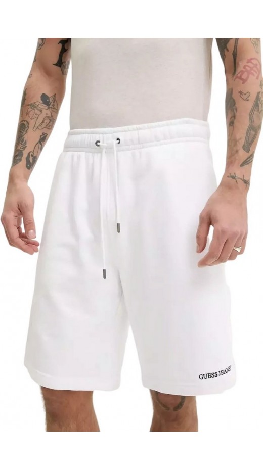 GUESS JEANS REG EMBRO SHORTS ΒΕΡΜΟΥΔΑ ΑΝΔΡΙΚΗ WHITE