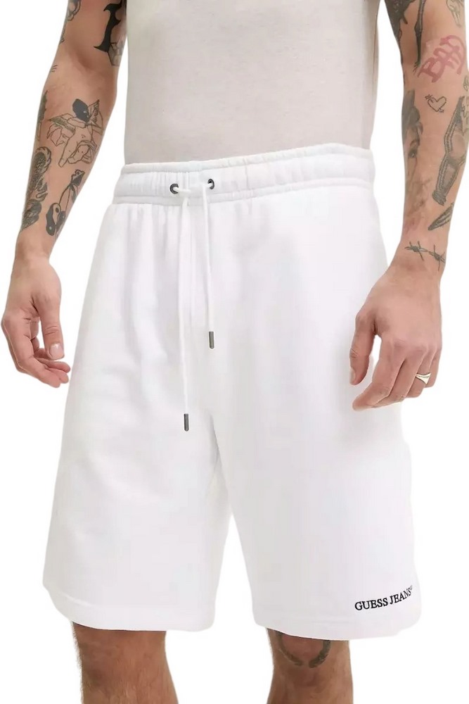GUESS JEANS REG EMBRO SHORTS ΒΕΡΜΟΥΔΑ ΑΝΔΡΙΚΗ WHITE