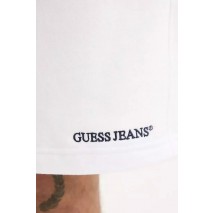 GUESS JEANS REG EMBRO SHORTS ΒΕΡΜΟΥΔΑ ΑΝΔΡΙΚΗ WHITE