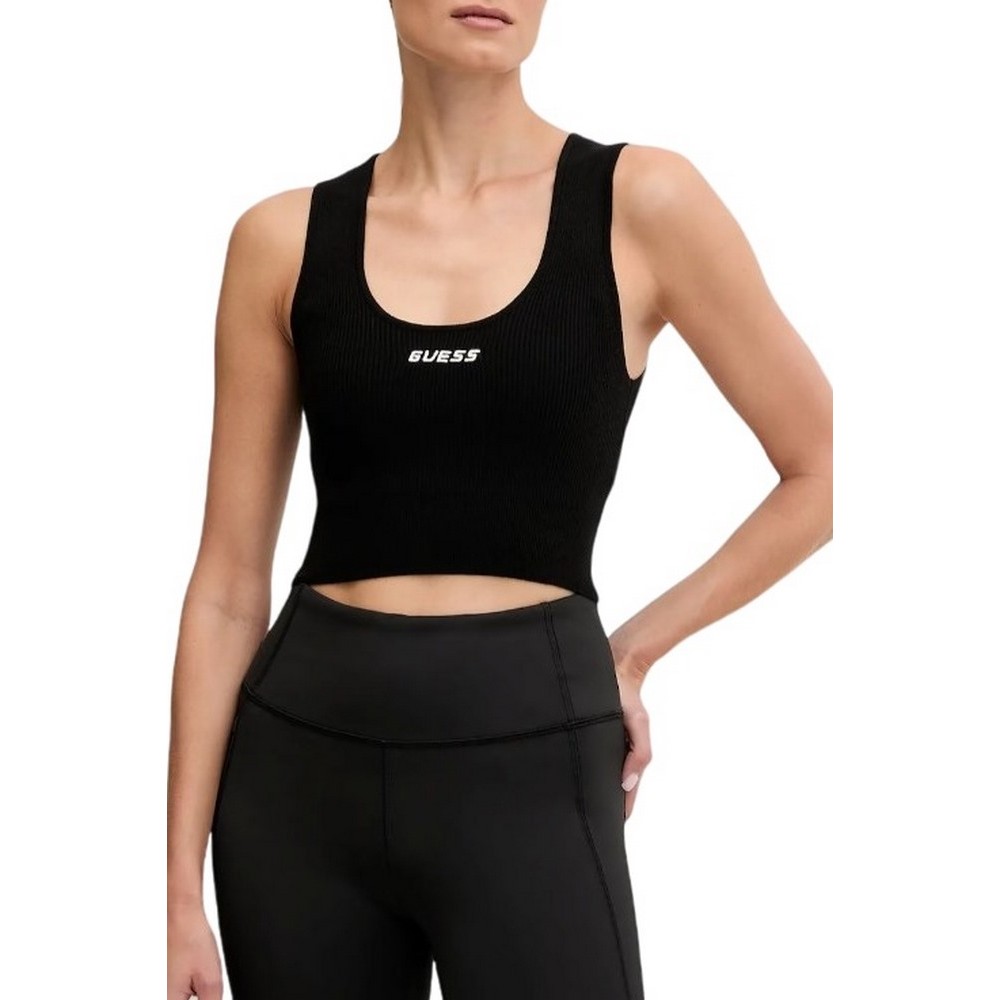 GUESS FLAMINIA RIBBED BRALETTE SWTR ΤΟΠ ΓΥΝΑΙΚΕΙΟ BLACK