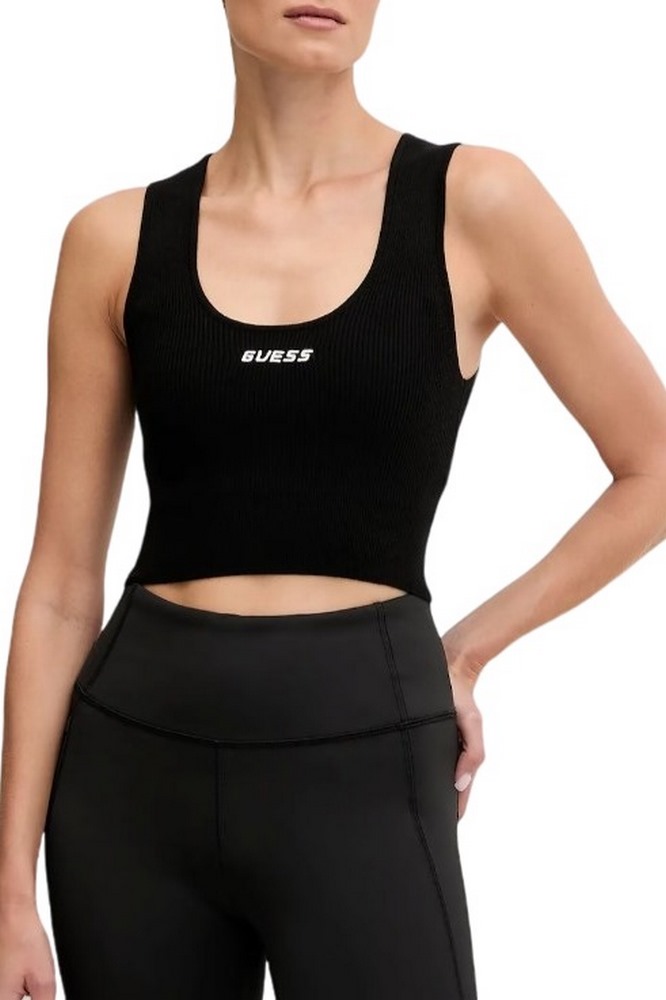 GUESS FLAMINIA RIBBED BRALETTE SWTR ΤΟΠ ΓΥΝΑΙΚΕΙΟ BLACK
