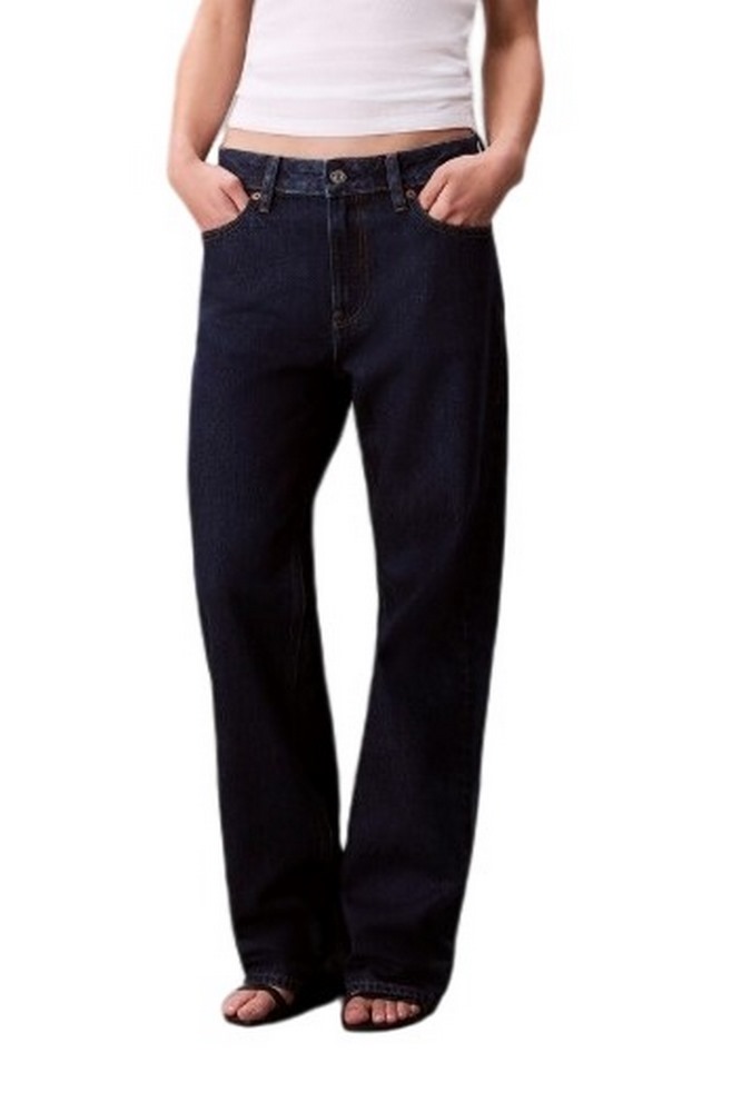 CALVIN KLEIN JEANS SIGNATURE 90s STRAIGHT TRUE INDI ΠΑΝΤΕΛΟΝΙ ΓΥΝΑΙΚΕΙΟ DARK INDIGO