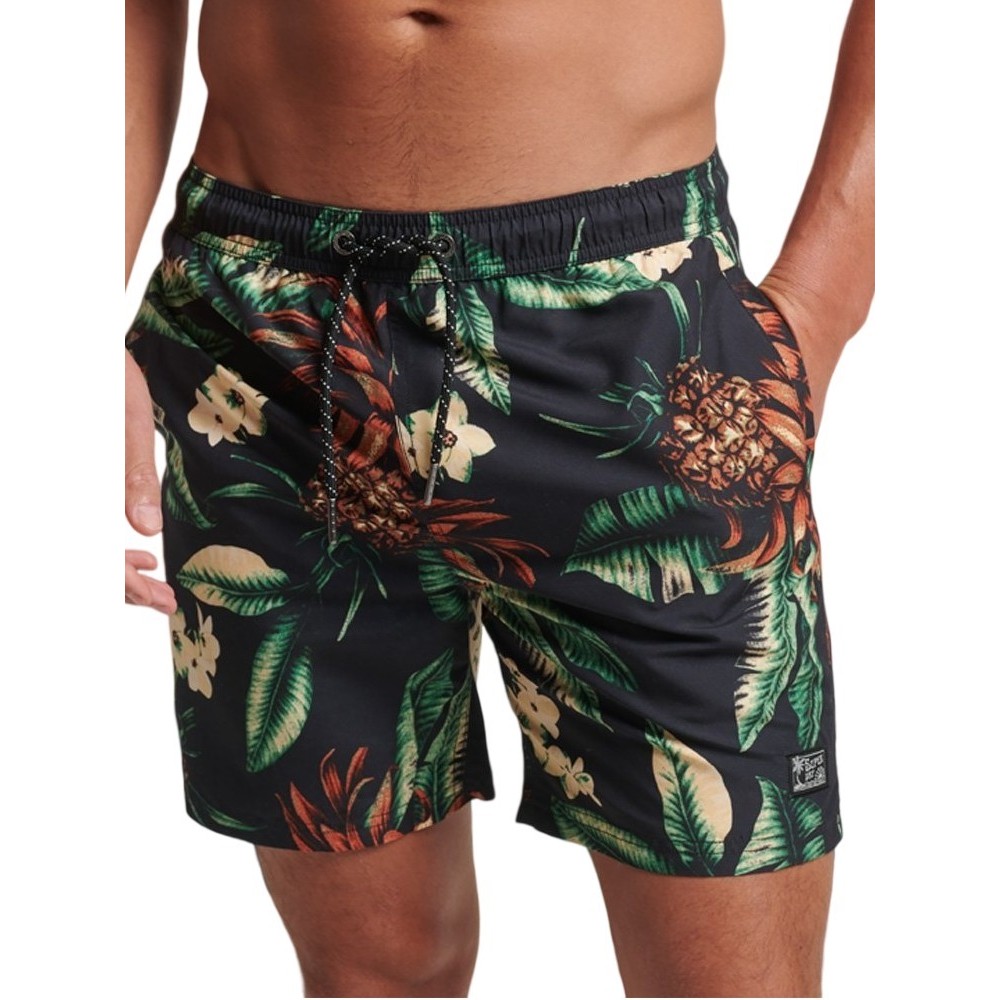 SUPERDRY D2 OVIN VINTAGE HAWAIIAN ΜΑΓΙΟ ΑΝΔΡΙΚΟ BLACK