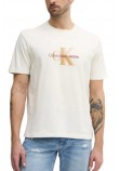 CALVIN KLEIN JEANS MONOLOGO SHIFT TEE T-SHIRT ΜΠΛΟΥΖΑ ΑΝΔΡΙΚΗ OFF WHITE