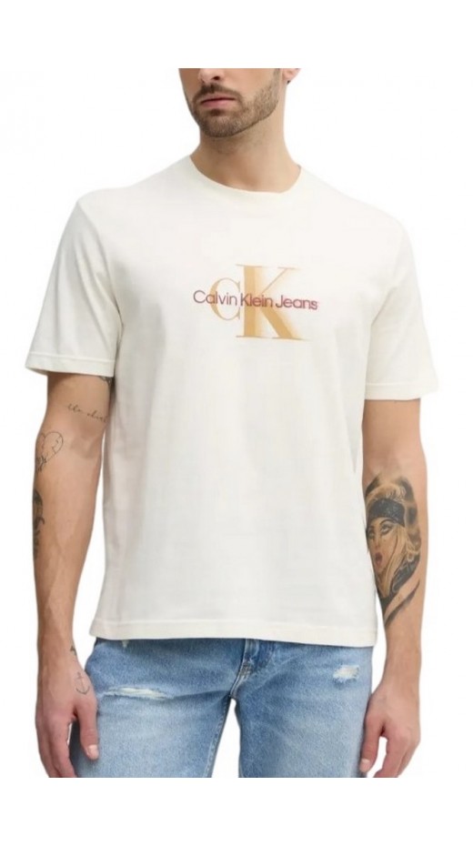 CALVIN KLEIN JEANS MONOLOGO SHIFT TEE T-SHIRT ΜΠΛΟΥΖΑ ΑΝΔΡΙΚΗ OFF WHITE