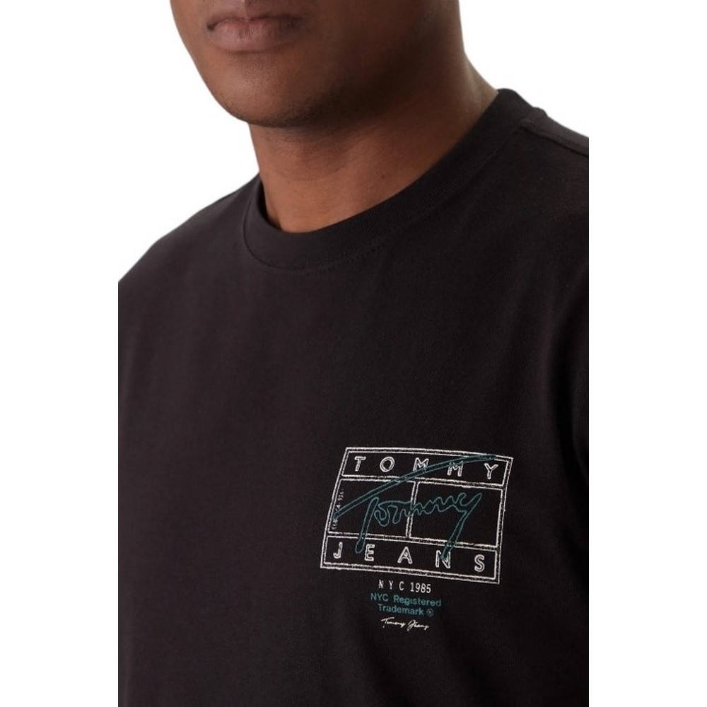 TOMMY JEANS REG SIGN SPRAY T-SHIRT ΜΠΛΟΥΖΑ ΑΝΔΡΙΚΗ BLACK