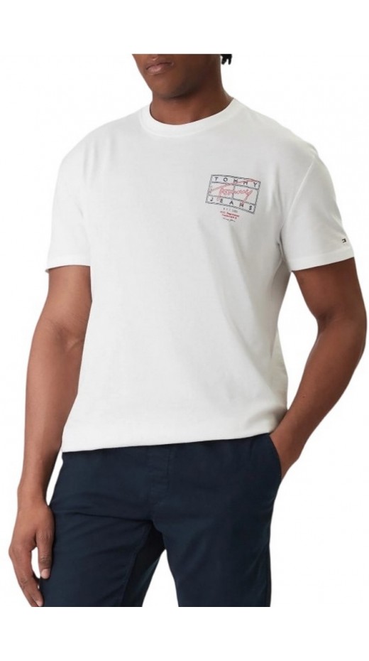 TOMMY JEANS REG SIGN SPRAY T-SHIRT ΜΠΛΟΥΖΑ ΑΝΔΡΙΚΗ WHITE