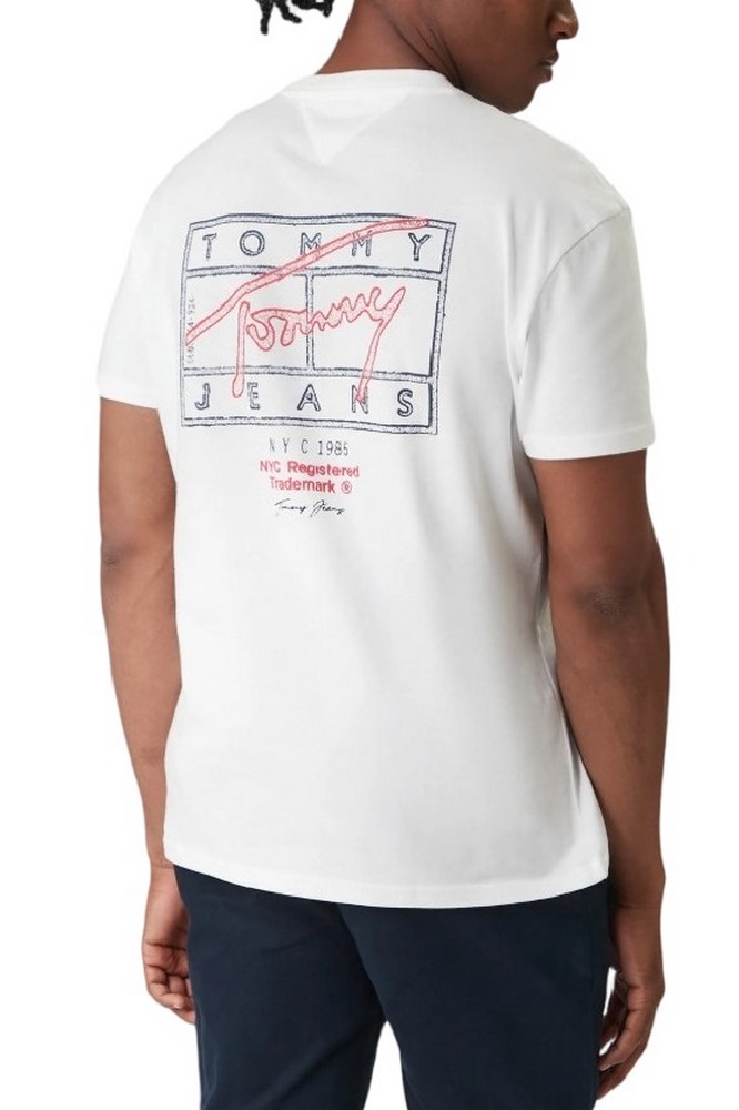 TOMMY JEANS REG SIGN SPRAY T-SHIRT ΜΠΛΟΥΖΑ ΑΝΔΡΙΚΗ WHITE