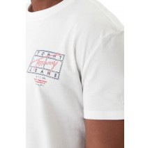 TOMMY JEANS REG SIGN SPRAY T-SHIRT ΜΠΛΟΥΖΑ ΑΝΔΡΙΚΗ WHITE
