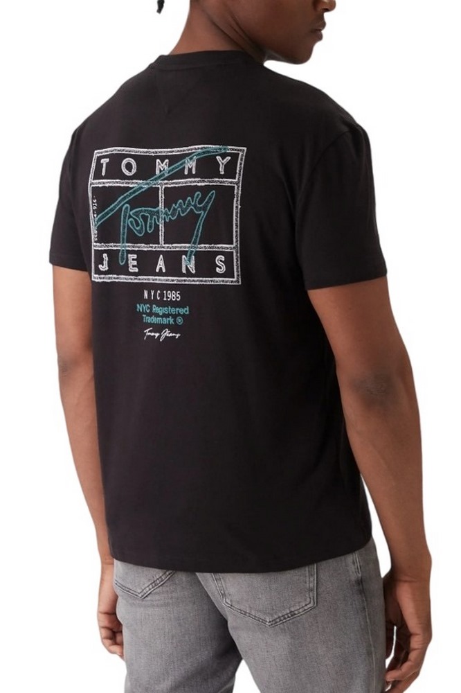 TOMMY JEANS REG SIGN SPRAY T-SHIRT ΜΠΛΟΥΖΑ ΑΝΔΡΙΚΗ BLACK