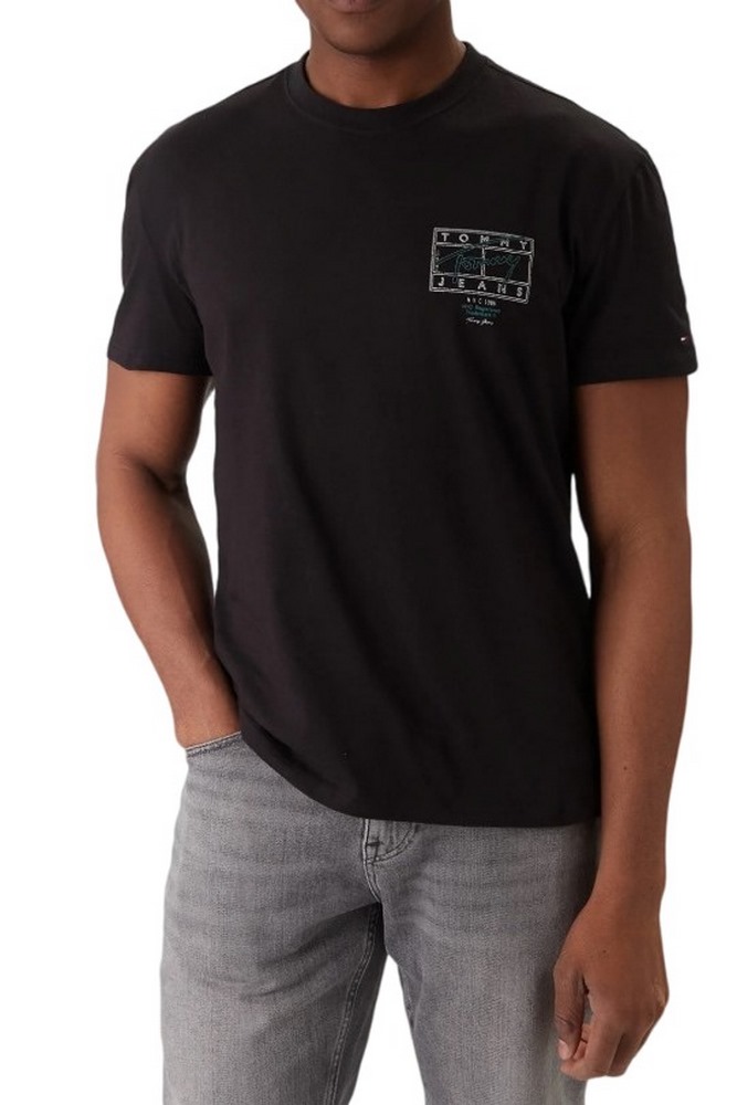 TOMMY JEANS REG SIGN SPRAY T-SHIRT ΜΠΛΟΥΖΑ ΑΝΔΡΙΚΗ BLACK