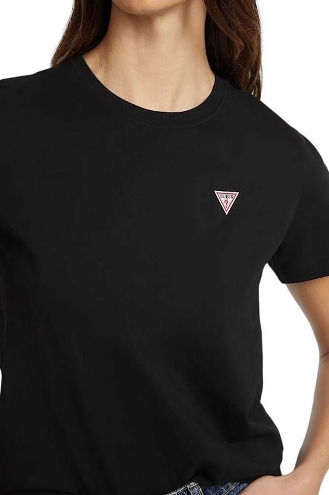 GUESS JEANS SS CN REG MINI TRIANGLE TEE T-SHIRT ΜΠΛΟΥΖΑ ΓΥΝΑΙΚΕΙΑ BLACK