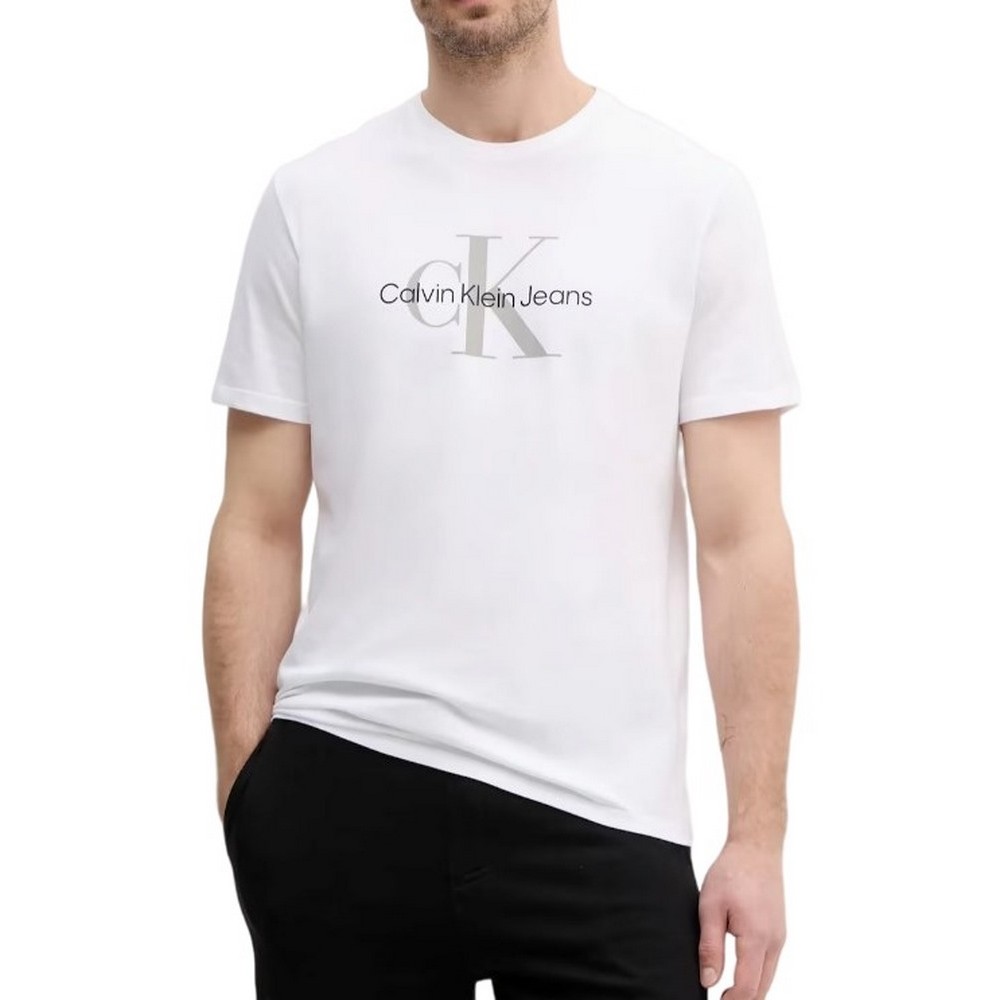 CALVIN KLEIN JEANS HERO MONOLOGO TEE T-SHIRT ΜΠΛΟΥΖΑ ΑΝΔΡΙΚΗ BRIGHT WHITE