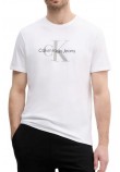 CALVIN KLEIN JEANS HERO MONOLOGO TEE T-SHIRT ΜΠΛΟΥΖΑ ΑΝΔΡΙΚΗ BRIGHT WHITE