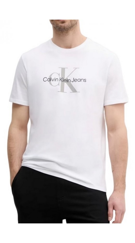 CALVIN KLEIN JEANS HERO MONOLOGO TEE T-SHIRT ΜΠΛΟΥΖΑ ΑΝΔΡΙΚΗ BRIGHT WHITE