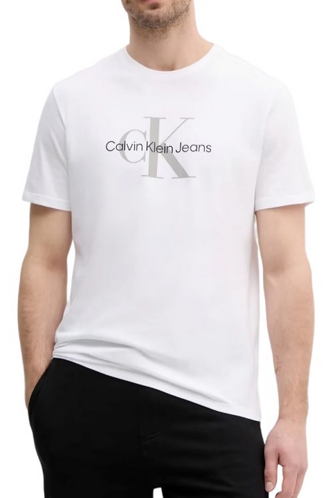 CALVIN KLEIN JEANS HERO MONOLOGO TEE T-SHIRT ΜΠΛΟΥΖΑ ΑΝΔΡΙΚΗ BRIGHT WHITE