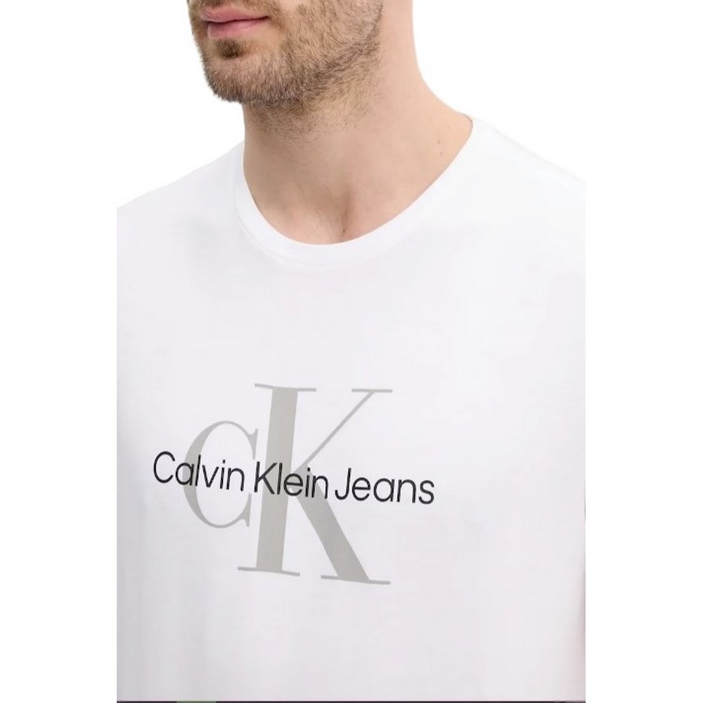 CALVIN KLEIN JEANS HERO MONOLOGO TEE T-SHIRT ΜΠΛΟΥΖΑ ΑΝΔΡΙΚΗ BRIGHT WHITE