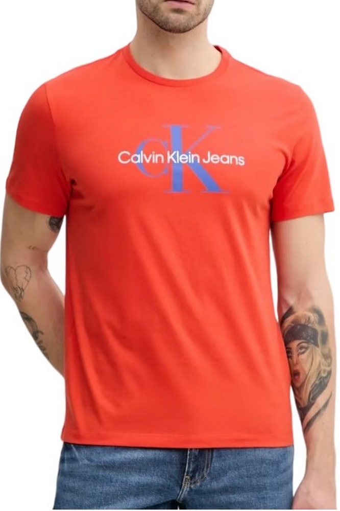 CALVIN KLEIN JEANS HERO MONOLOGO TEE T-SHIRT ΜΠΛΟΥΖΑ ΑΝΔΡΙΚΗ ORANGE