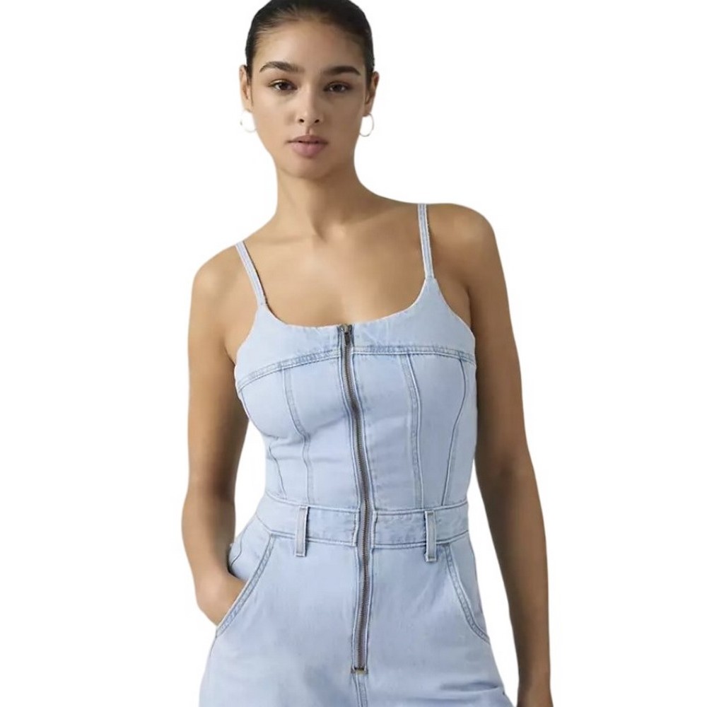 LEVIS® BUSTIER JUMPSUIT FLAT FINISH ΤΖΙΝ ΟΛΟΣΩΜΗ ΦΟΡΜΑ ΓΥΝΑΙΚΕΙΑ LIGHT INDIGO