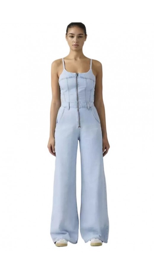 LEVIS® BUSTIER JUMPSUIT FLAT FINISH ΤΖΙΝ ΟΛΟΣΩΜΗ ΦΟΡΜΑ ΓΥΝΑΙΚΕΙΑ LIGHT INDIGO