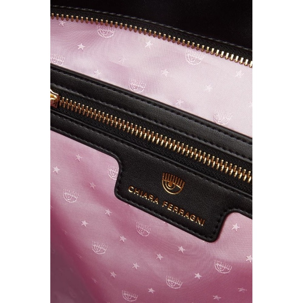 CHIARA FERRAGNI RANGE F - EYELIKE POCKET SMOOTH CALF ΤΣΑΝΤΑ ΓΥΝΑΙΚΕΙΑ BLACK