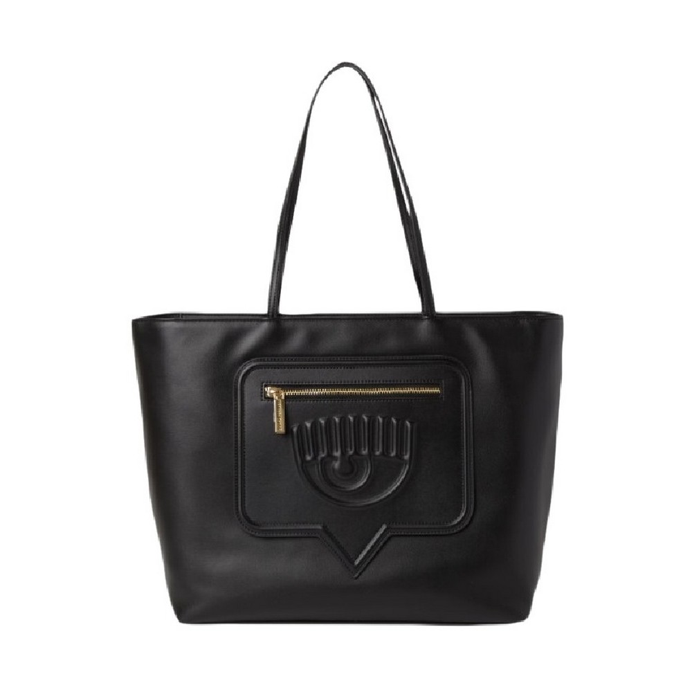CHIARA FERRAGNI RANGE F - EYELIKE POCKET SMOOTH CALF ΤΣΑΝΤΑ ΓΥΝΑΙΚΕΙΑ BLACK