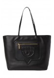 CHIARA FERRAGNI RANGE F - EYELIKE POCKET SMOOTH CALF ΤΣΑΝΤΑ ΓΥΝΑΙΚΕΙΑ BLACK