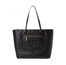 CHIARA FERRAGNI RANGE F - EYELIKE POCKET SMOOTH CALF ΤΣΑΝΤΑ ΓΥΝΑΙΚΕΙΑ BLACK