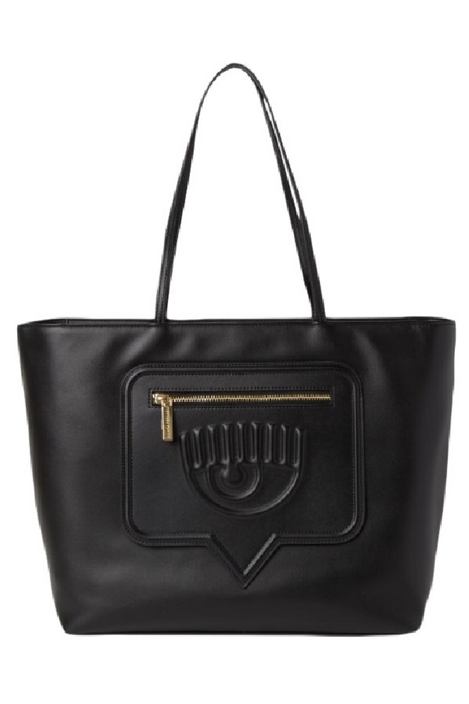 CHIARA FERRAGNI RANGE F - EYELIKE POCKET SMOOTH CALF ΤΣΑΝΤΑ ΓΥΝΑΙΚΕΙΑ BLACK