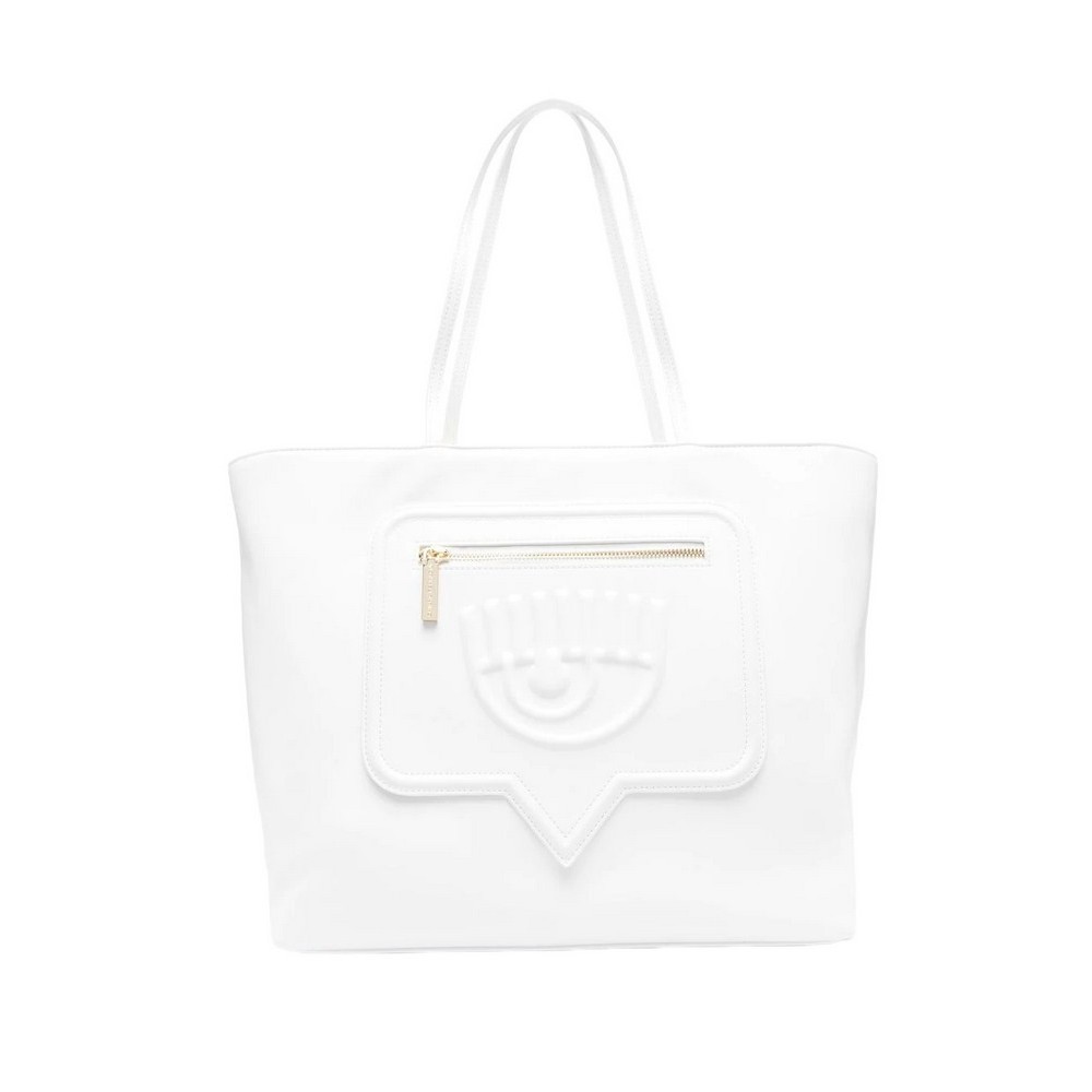 CHIARA FERRAGNI RANGE F - EYELIKE POCKET SMOOTH CALF ΤΣΑΝΤΑ ΓΥΝΑΙΚΕΙΑ WHITE