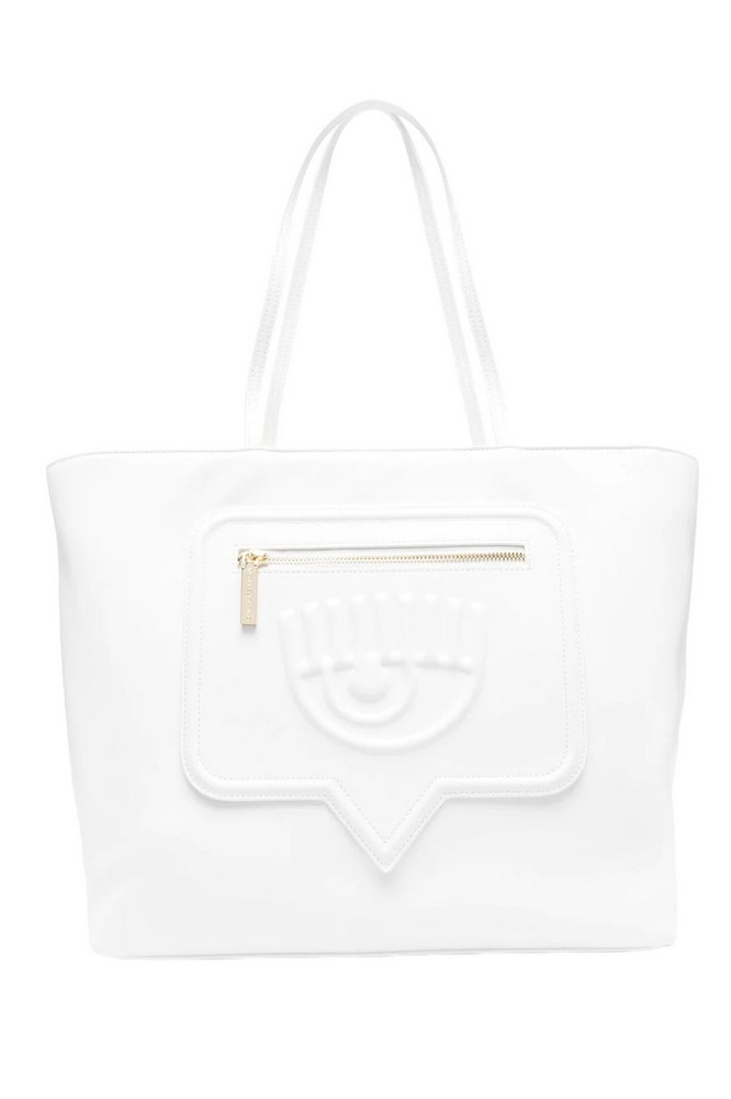 CHIARA FERRAGNI RANGE F - EYELIKE POCKET SMOOTH CALF ΤΣΑΝΤΑ ΓΥΝΑΙΚΕΙΑ WHITE
