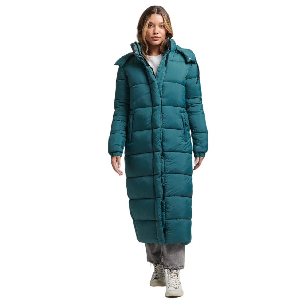 ΜΠΟΥΦΑΝ D3 TOUCHLINE PADDED ΓΥΝΑΙΚΕΙΟ SUPERDRY DARK GREEN