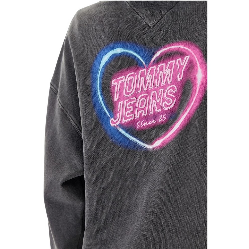 TOMMY JEANS BXY NEON HOODIE EXT ΦΟΥΤΕΡ ΜΠΛΟΥΖΑ ΓΥΝΑΙΚΕΙΑ WASHED BLACK