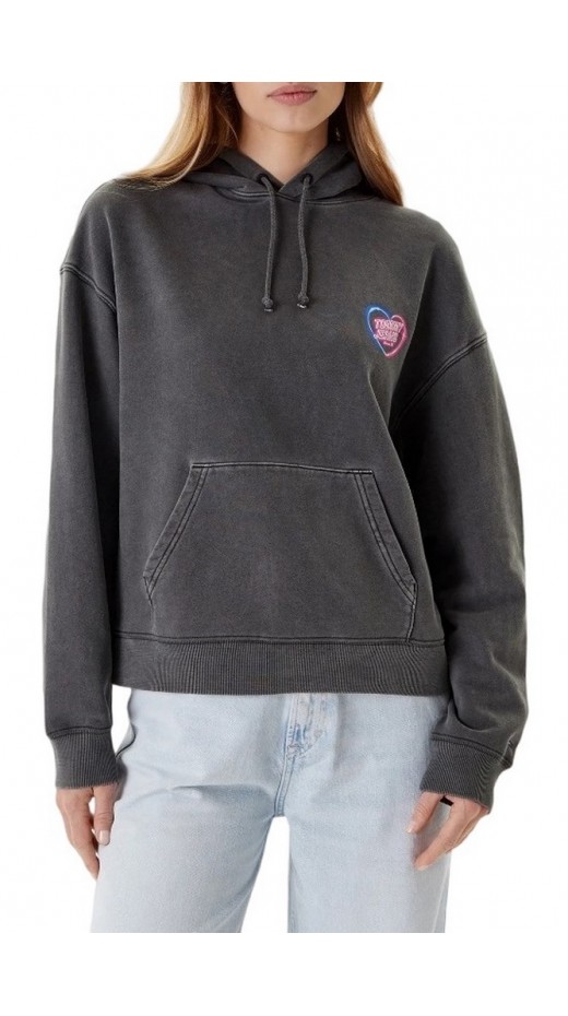 TOMMY JEANS BXY NEON HOODIE EXT ΦΟΥΤΕΡ ΜΠΛΟΥΖΑ ΓΥΝΑΙΚΕΙΑ WASHED BLACK