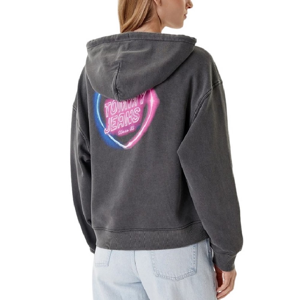 TOMMY JEANS BXY NEON HOODIE EXT ΦΟΥΤΕΡ ΜΠΛΟΥΖΑ ΓΥΝΑΙΚΕΙΑ WASHED BLACK