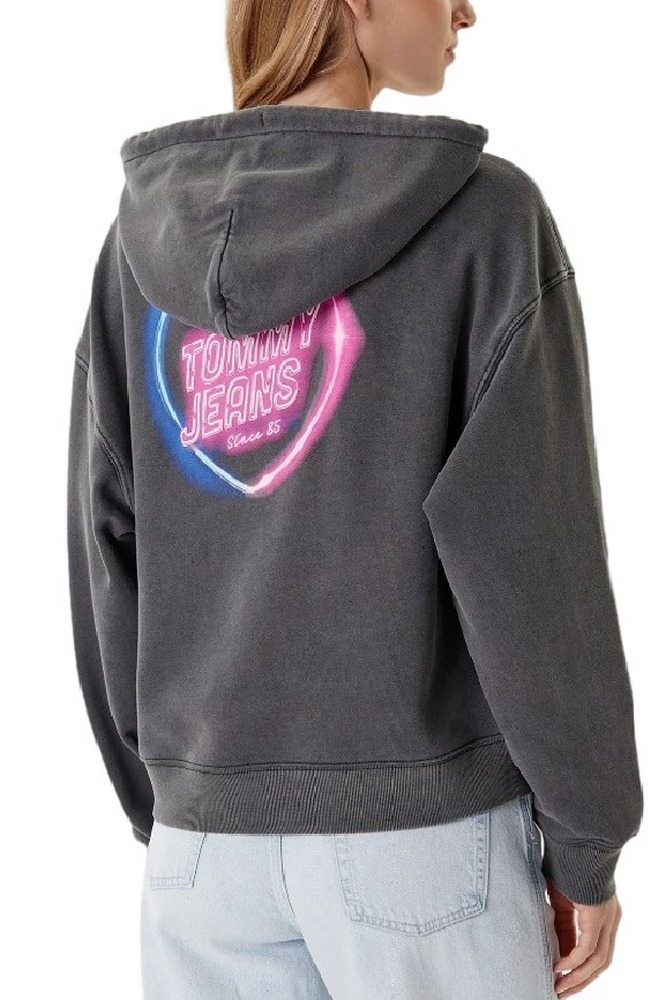 TOMMY JEANS BXY NEON HOODIE EXT ΦΟΥΤΕΡ ΜΠΛΟΥΖΑ ΓΥΝΑΙΚΕΙΑ WASHED BLACK
