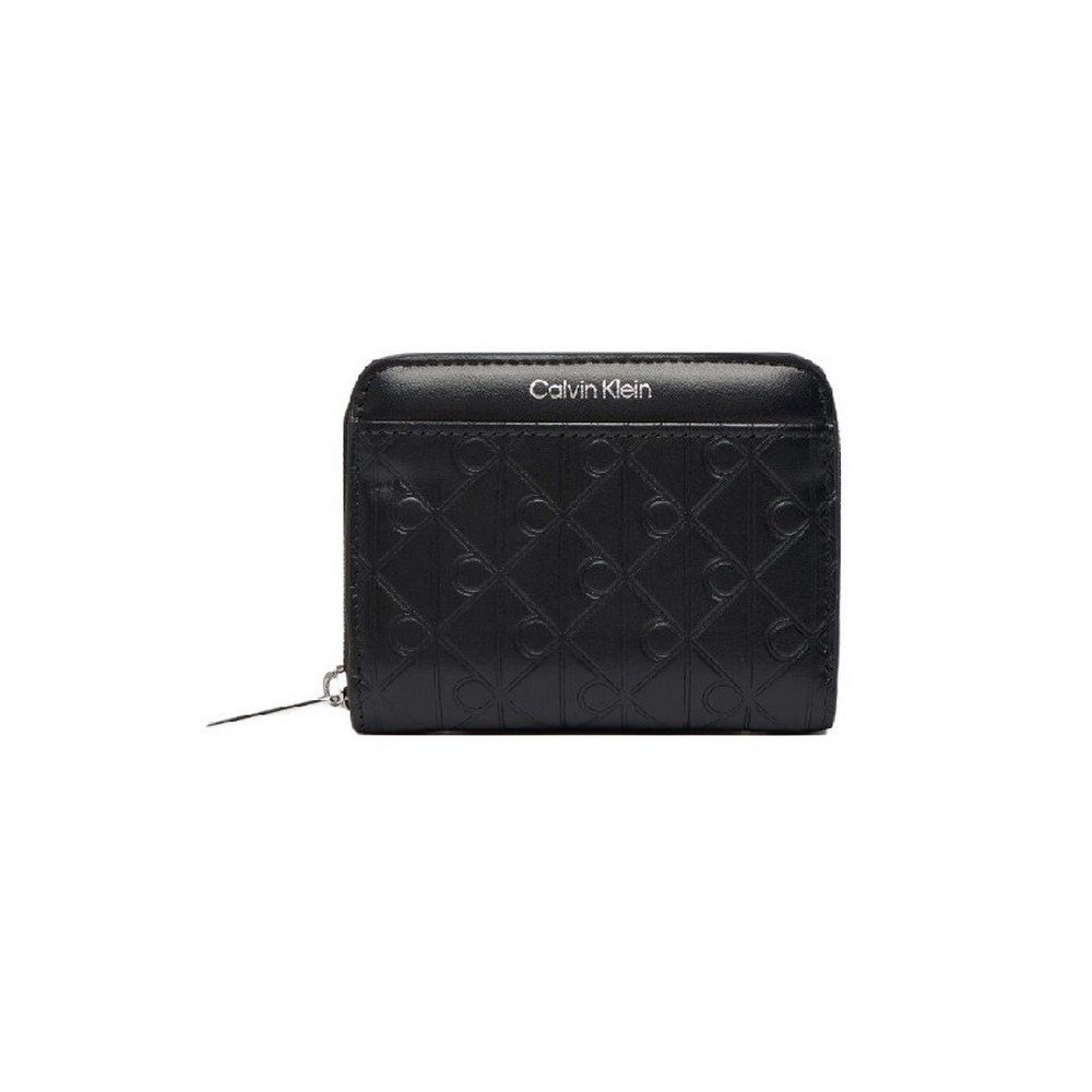 CALVIN KLEIN EMOSSED AOP MEDIUM ZIP AROUND ΠΟΡΤΟΦΟΛΙ ΓΥΝΑΙΚΕΙΟ BLACK