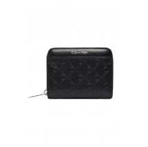 CALVIN KLEIN EMOSSED AOP MEDIUM ZIP AROUND ΠΟΡΤΟΦΟΛΙ ΓΥΝΑΙΚΕΙΟ BLACK