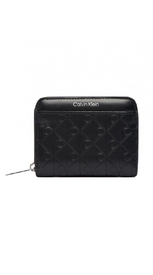 CALVIN KLEIN EMOSSED AOP MEDIUM ZIP AROUND ΠΟΡΤΟΦΟΛΙ ΓΥΝΑΙΚΕΙΟ BLACK