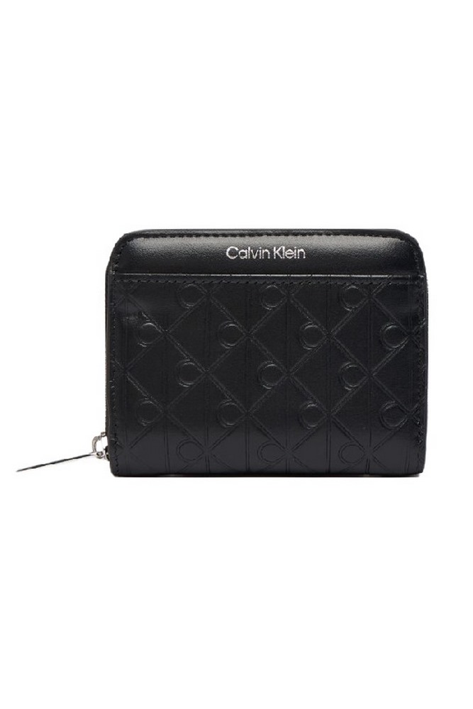 CALVIN KLEIN EMOSSED AOP MEDIUM ZIP AROUND ΠΟΡΤΟΦΟΛΙ ΓΥΝΑΙΚΕΙΟ BLACK