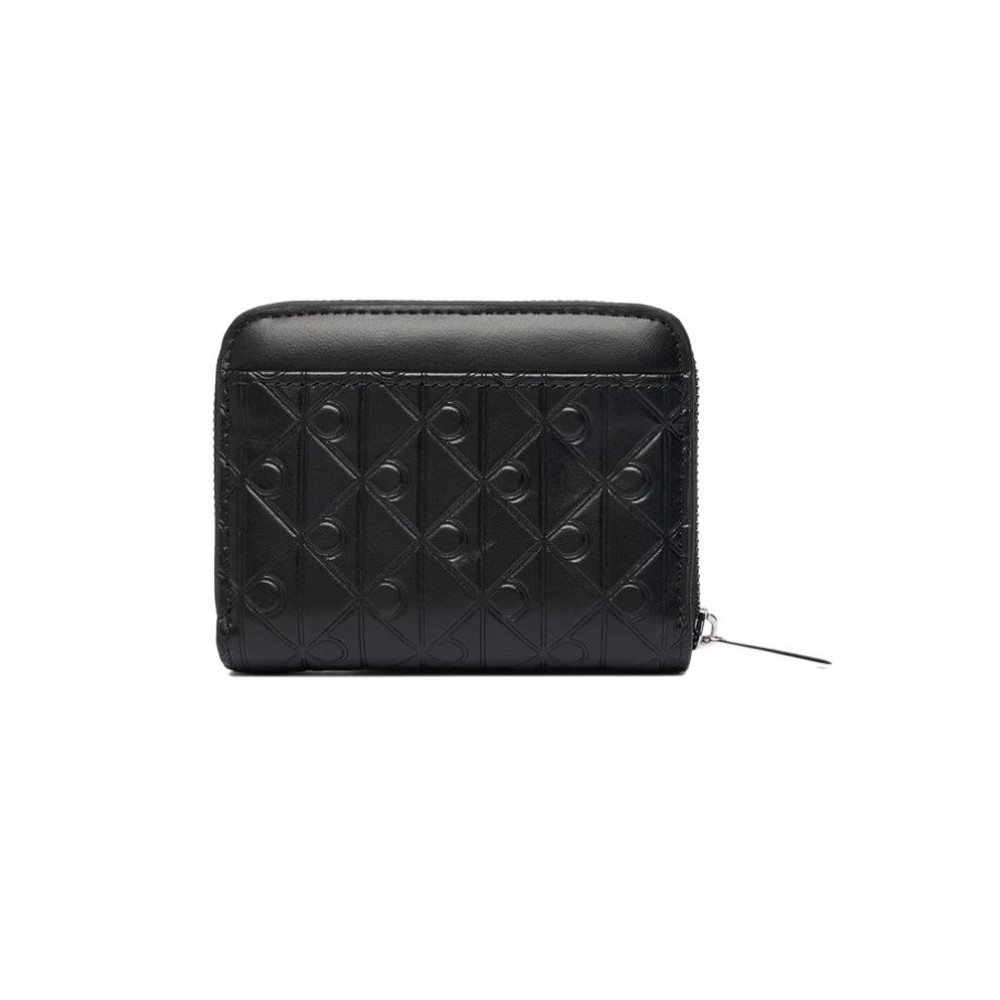 CALVIN KLEIN EMOSSED AOP MEDIUM ZIP AROUND ΠΟΡΤΟΦΟΛΙ ΓΥΝΑΙΚΕΙΟ BLACK