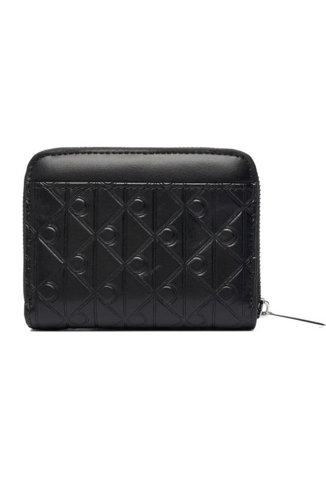 CALVIN KLEIN EMOSSED AOP MEDIUM ZIP AROUND ΠΟΡΤΟΦΟΛΙ ΓΥΝΑΙΚΕΙΟ BLACK