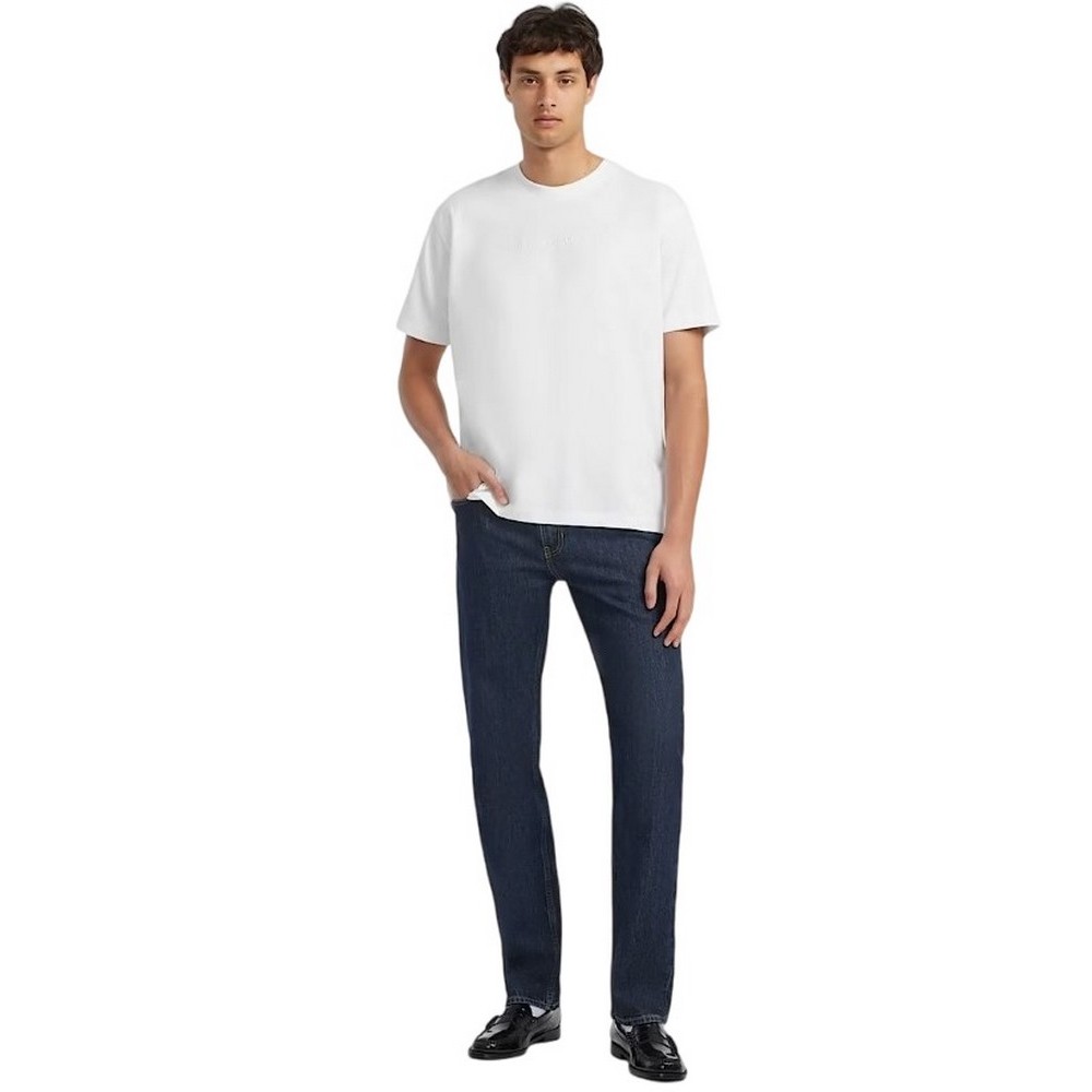 GUESS JEANS SS CN OS LOGO EMB TEE ΜΠΛΟΥΖΑ ΑΝΔΡΙΚΗ WHITE